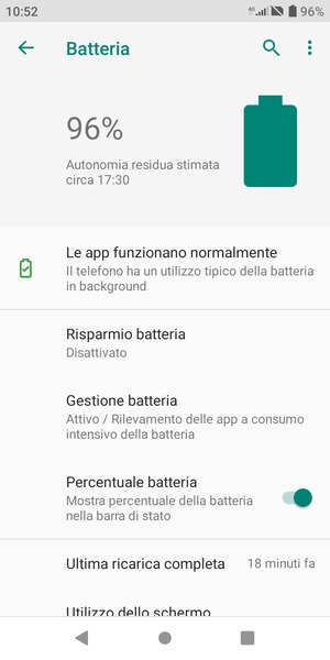 Seleziona Risparmio batteria