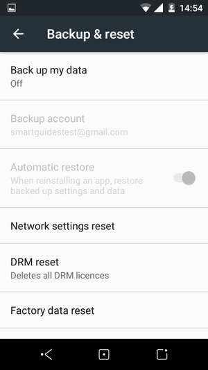 Select Back up my data