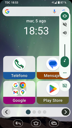 Seleccione Vibración para cambiar el modo de vibración