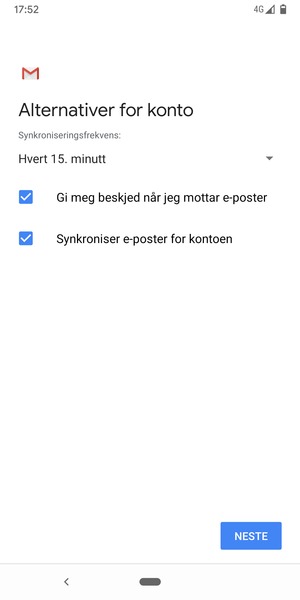 Velg NESTE