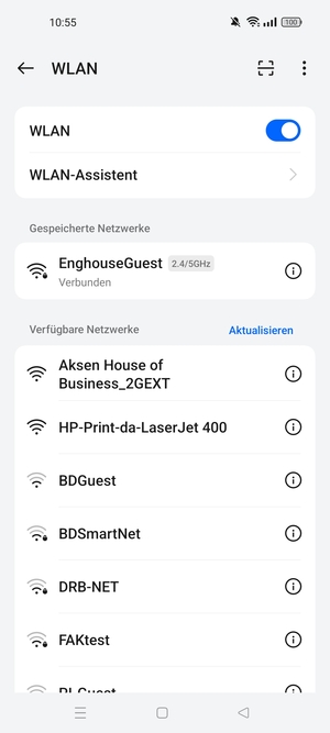 Sie sind nun mit dem WLAN-Netzwerk verbunden