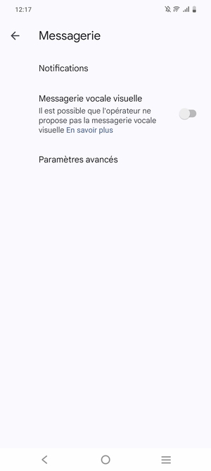 Sélectionnez Paramètres avancés