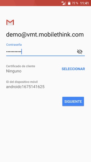 Introduzca su contraseña y seleccione SIGUIENTE