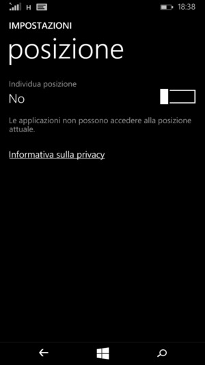 Disattiva Individua posizione