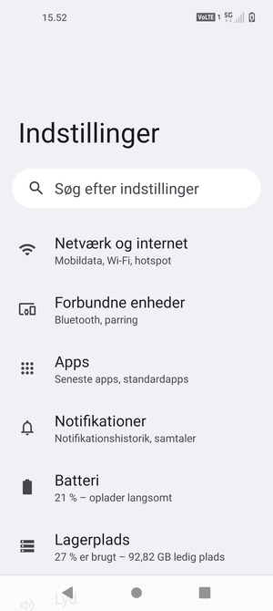 Vælg Netværk og internet