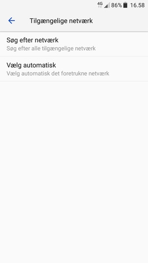 Vælg Søg efter netværk