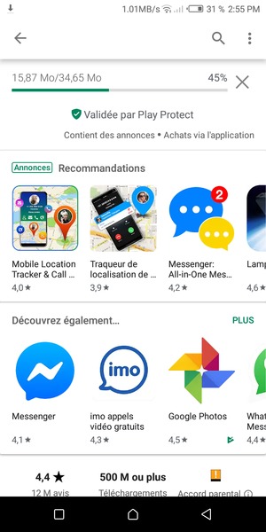 Veuillez attendre la fin de la procédure d'installation