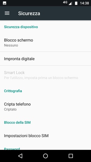 Seleziona Impostazioni blocco SIM