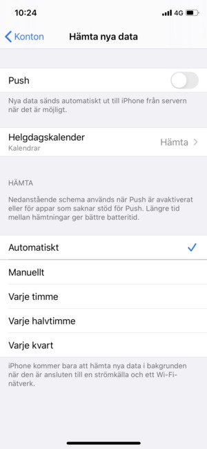 Ställ Push på Off