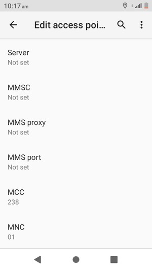 Scroll down and enter MMS information