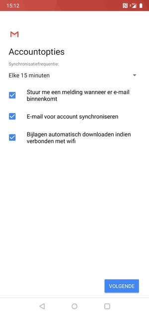 Selecteer VOLGENDE