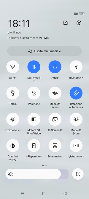 Seleziona Audio per passare alla modalità di vibrazione