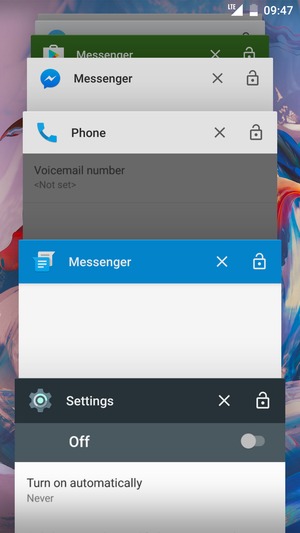 Swipe apps to the right to close them