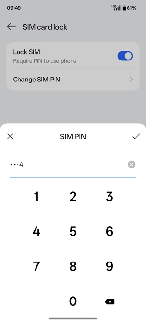 Enter your New SIM PIN and select OK