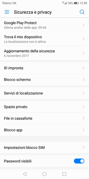 Seleziona Impostazioni blocco SIM
