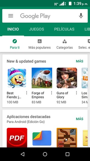 Seleccione la barra de Búsqueda