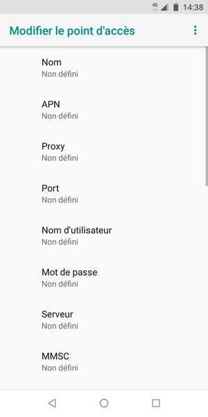 Saisissez les informations Internet