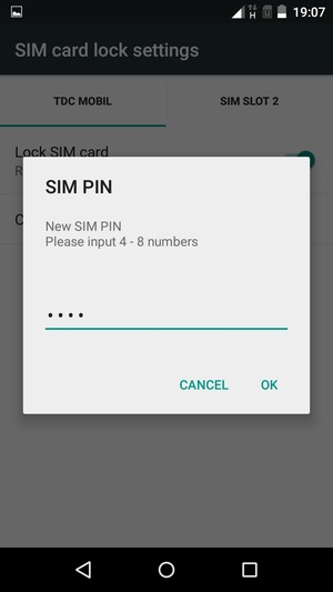 Enter your New SIM PIN and select OK