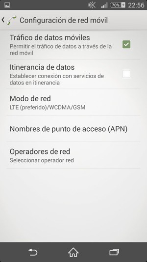 Seleccione Modo de red