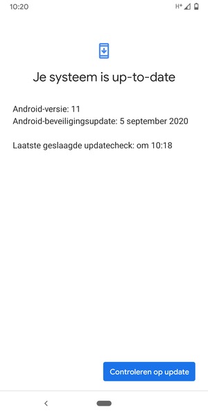 Als uw telefoon up-to-date is, zult u het volgende scherm zien