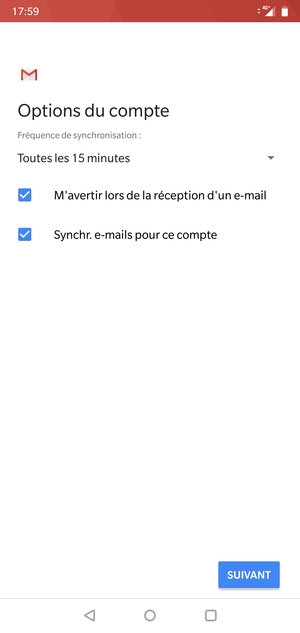 Sélectionnez SUIVANT