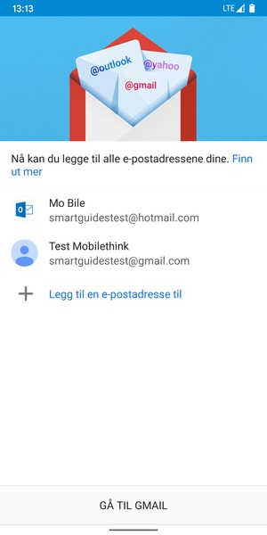 Velg GÅ TIL GMAIL