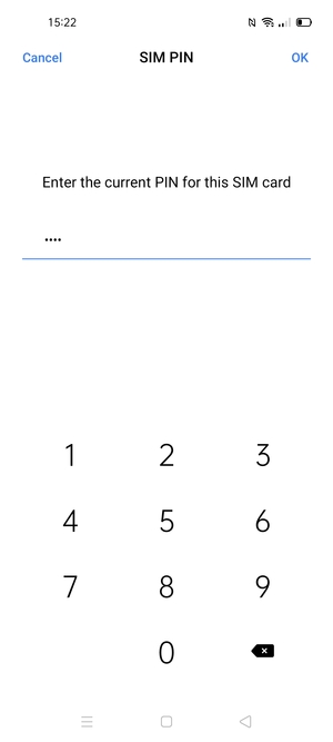 Enter Current SIM PIN and select OK