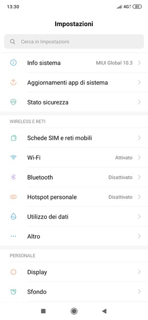 Seleziona Wi-Fi