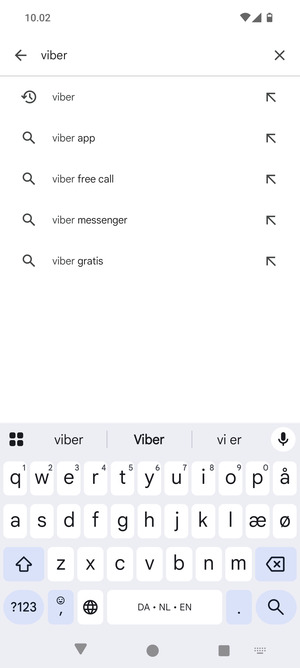 Indtast navnet på appen og vælg Søg