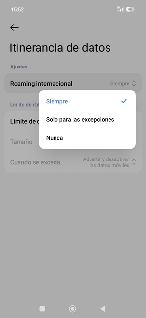 Seleccione la opción deseada