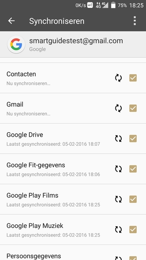 Uw gegevens worden gesynchroniseerd