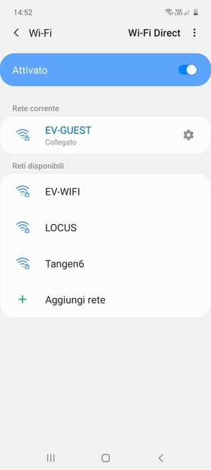 Ora sei connesso alla rete Wi-Fi