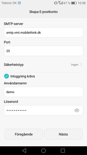 Ange utgående serveradress