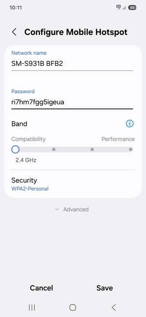 Enter a password of at least 8 characters and select Save