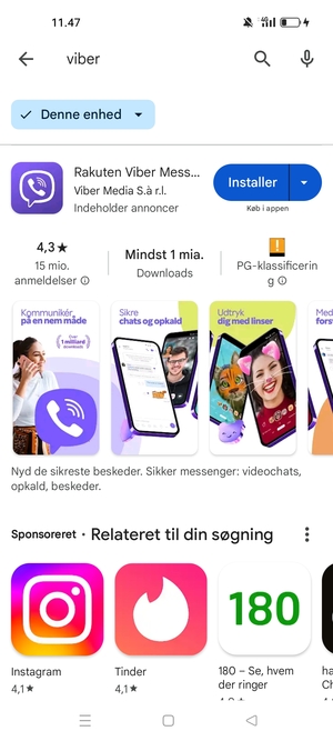 Vælg appen