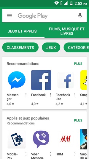 Sélectionnez la barre de Recherche