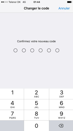 Ressaisissez votre nouveau mot de passe