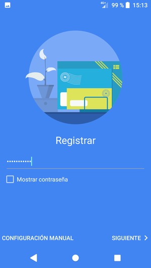 Introduzca su contraseña y seleccione CONFIGURACIÓN MANUAL