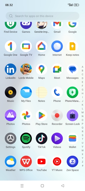 Scroll to and select Settings
