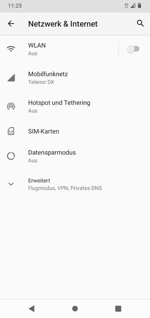 Wählen Sie Mobilfunknetz