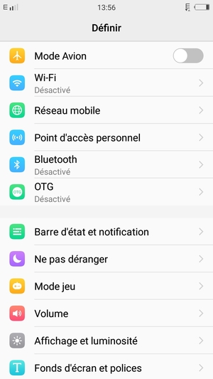 Sélectionnez Réseau mobile