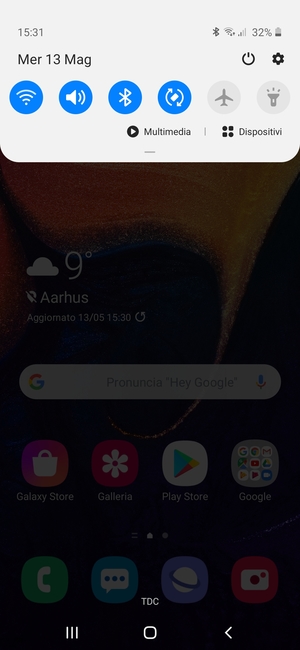 Scorri nuovamente verso il basso il menu in alto