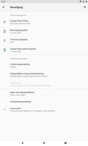 Om uw schermvergrendeling te activeren, ga naar het Beveiliging-menu en selecteer Schermvergrendeling