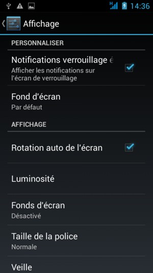 Sélectionnez Luminosité