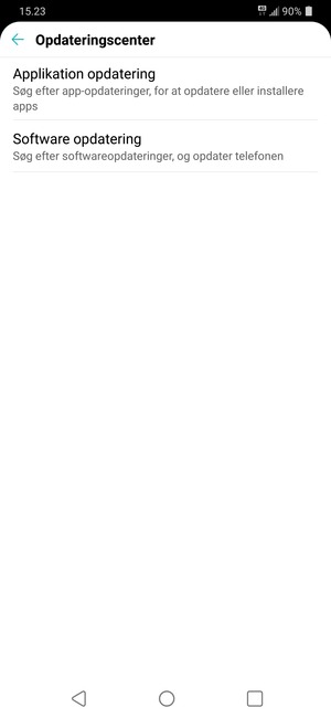 Vælg Software opdatering