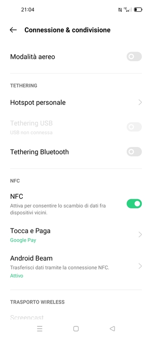 Seleziona Hotspot personale