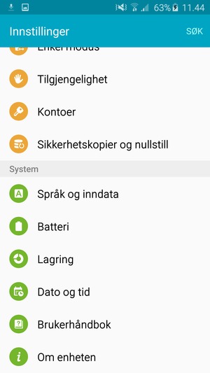 Bla til og velg Batteri