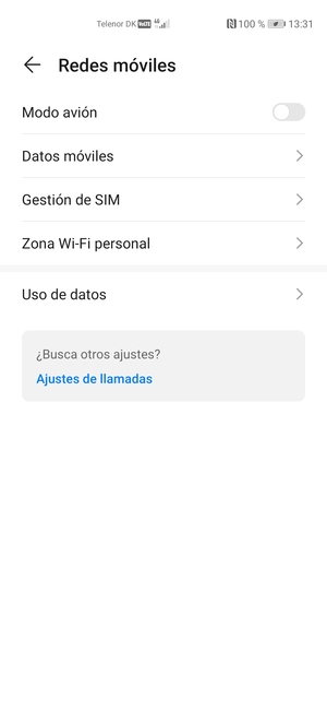 Seleccione Datos móviles