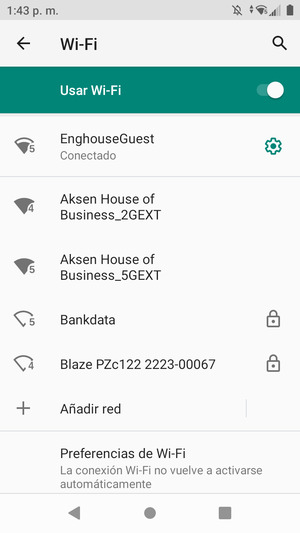 Ahora está conectado a la red Wi-Fi