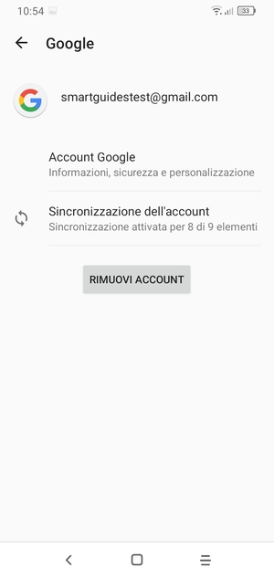Seleziona Sincronizzazione dell'account
